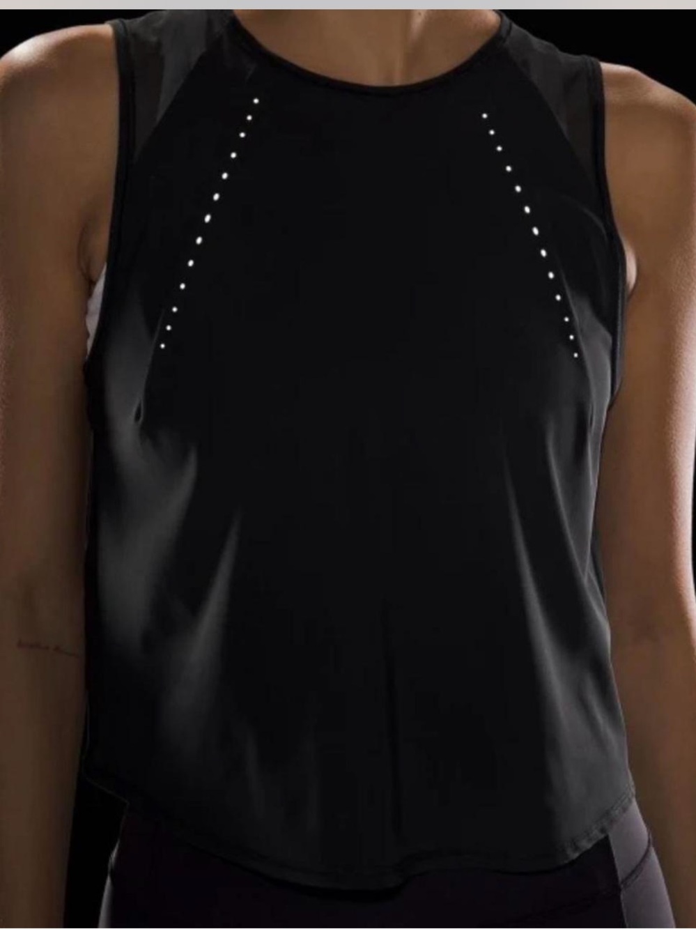 Lululemon Sculpt Cropped Tank Top black sheer size 10 women’s